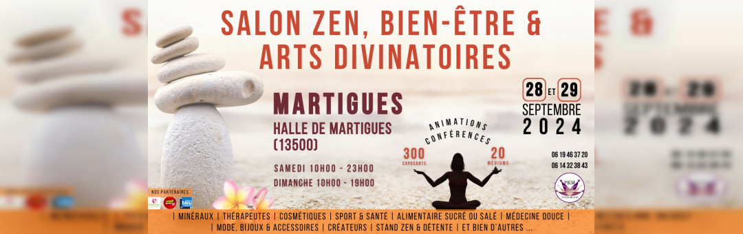 Salon Zen, Bien-être et Arts Divinatoires MARTIGUES – Parapsy Méditerranée – 28 & 29 septembre 2024