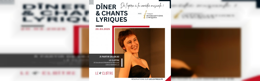 Le 20 mars 2025 à 19h30 : De l’opéra à la comédie musicale avec la compagnie Interceptions Lyriques au Cloître!