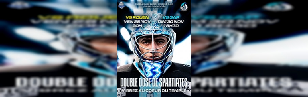 Hockey sur Glace : 2 matchs des Spartiates ce week-end !