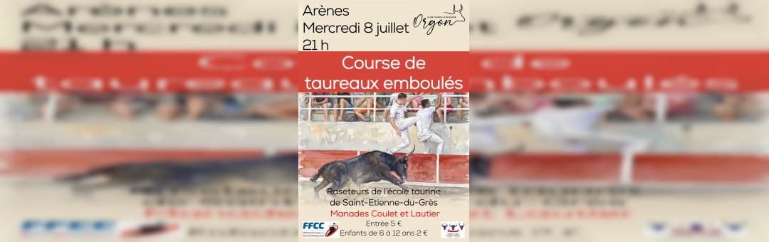 Cours de taureaux emboulés à Orgon