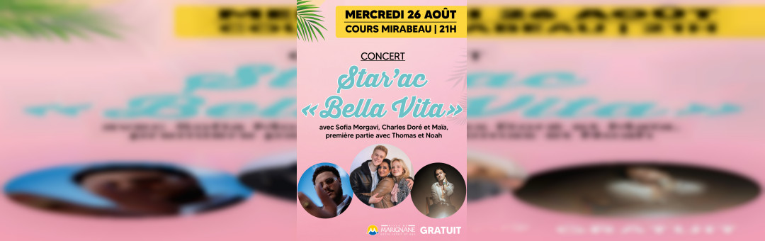 Charles Doré et d&rsquo;autres figures de la Star Academy en concert gratuit à Marignane