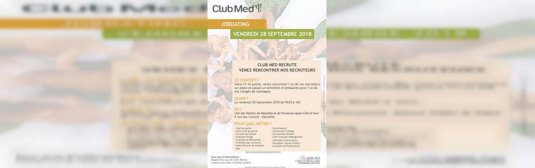 Session de recrutements du CLUB MED – Saison hiver 2018/2019