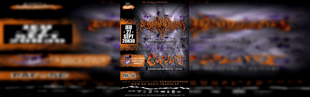 Jeu 27 SEPT : Death/Mathcore : Beneath An Obsidian Sky + Corrupt