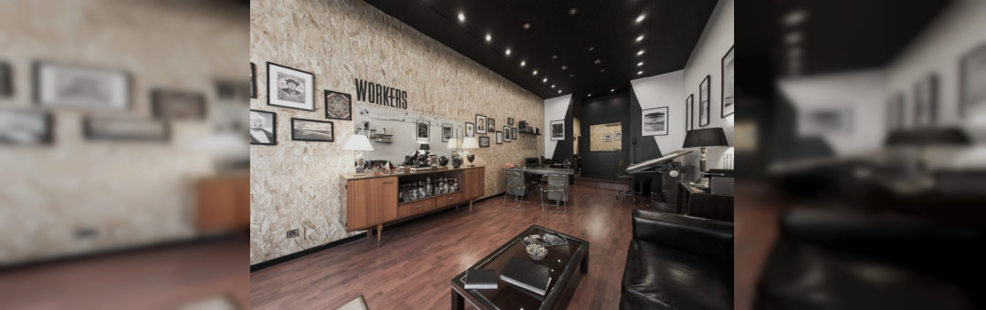 Workers tattoo shop