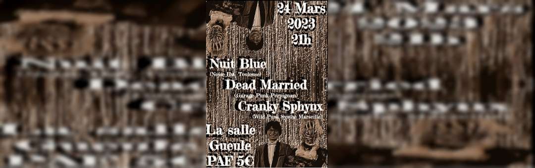Dead Married (Garage Punk)+Nuit Bleue (Noise HxC)+Cranky Sphynx (Wild Punk Synth)// La Salle Gueule