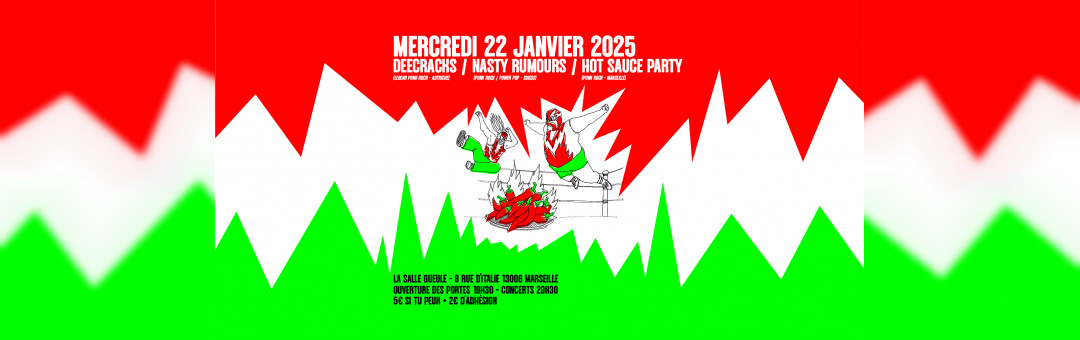 PUNK ROCK NIGHT : DeeCRACKS + NASTY RUMOURS + HOT SAUCE PARTY