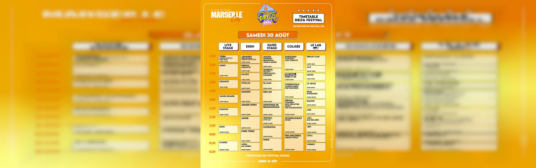 Delta Festival 2025 – Samedi 30 août