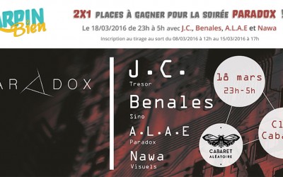 2×1 places à gagner pour la soirée Paradox au Cabaret Aléatoire le 18 mars !