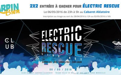 2×2 entrées à gagner pour la soirée Electric Rescue au Cabaret Aléatoire le 6 mai à 23h