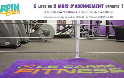 5 lots de 3 mois d’abonnement à gagner pour la salle Carré Fitness