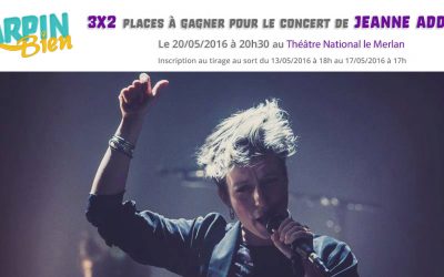 3×2 places à gagner pour le concert de Jeanne Added le 20 mai à 20h30 au Théâtre du Merlan