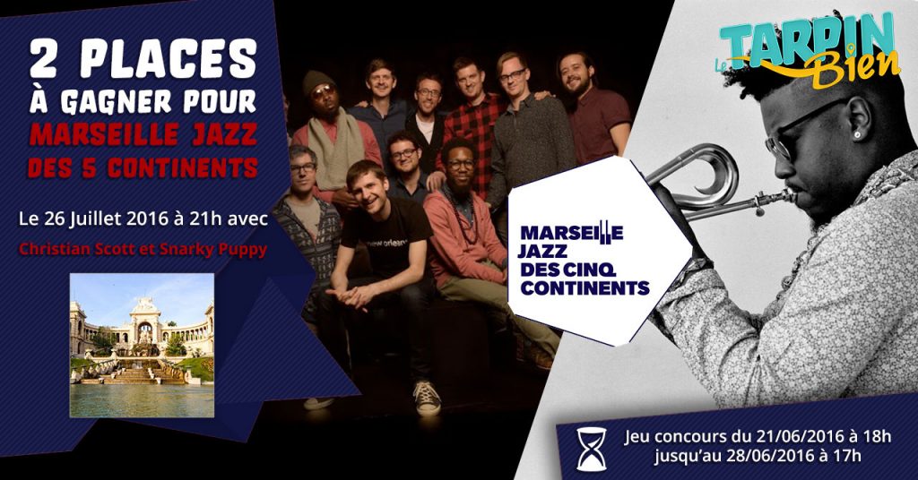 2 places à gagner pour Marseille Jazz des cinq continents le 26 Juillet à 21h au Palais Longchamp