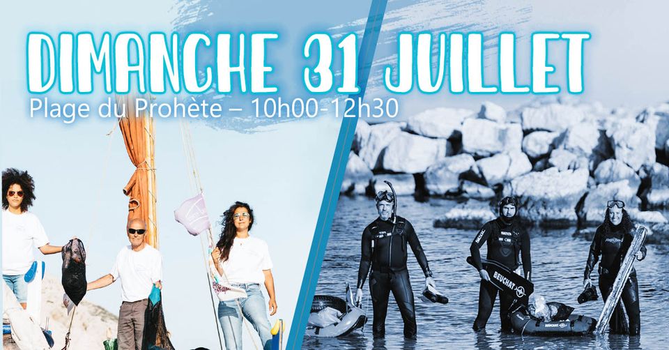 Coup de propre mer et terre plage du Prophète