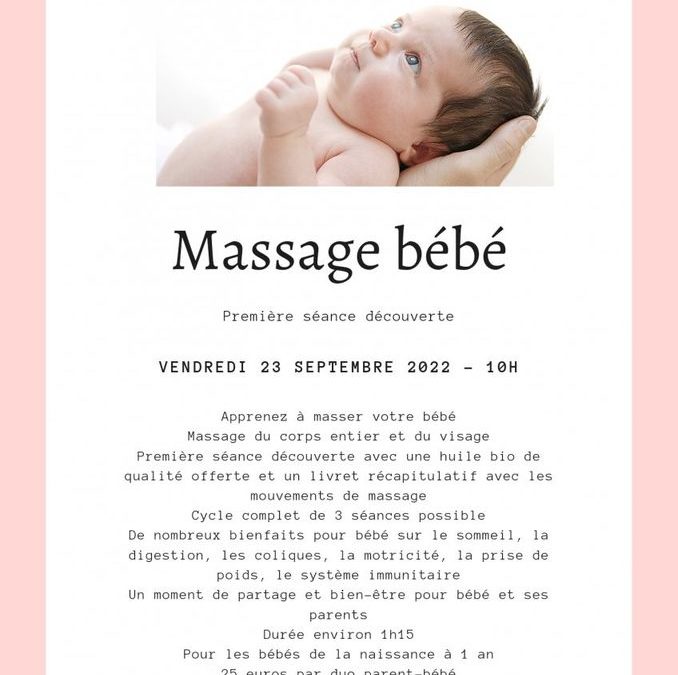 Atelier de découverte du massage bébé