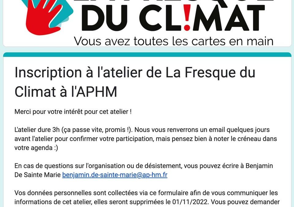 1er atelier de La Fresque du Climat