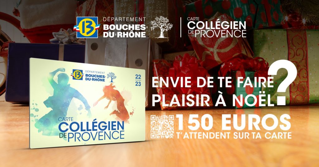 Carte Collégien de Provence : 150 euros pour se faire plaisir à Noël !