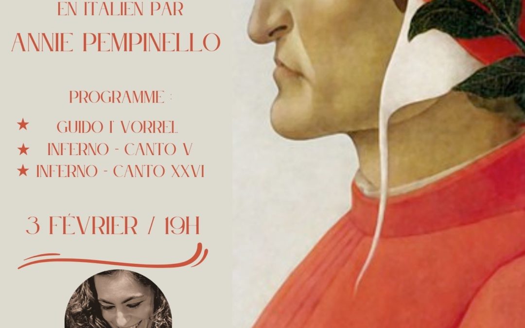 Lecture theatrale en italien par Annie Pempiniello – Dante : il viaggio, il mito, l&rsquo;amore
