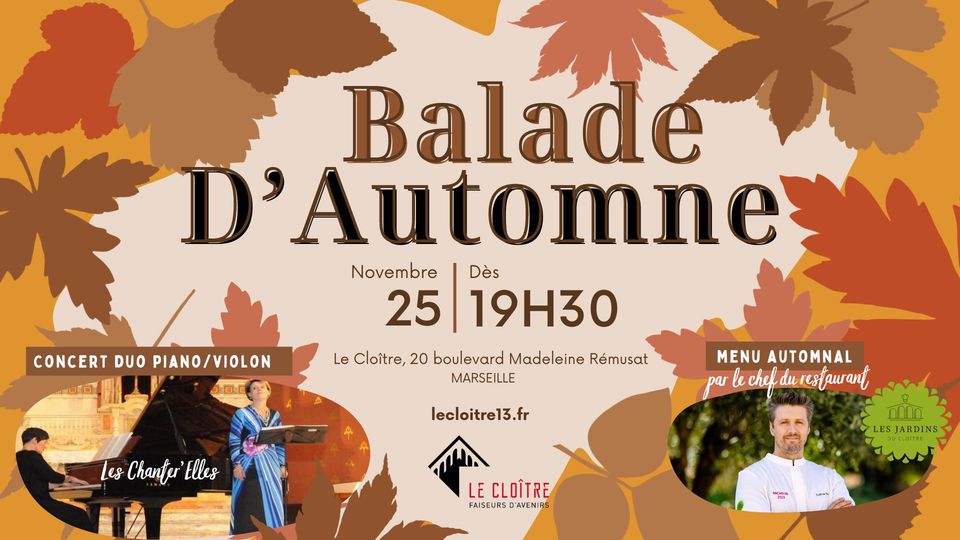 DÎNER-CONCERT : Balade d&rsquo;Automne au Cloître