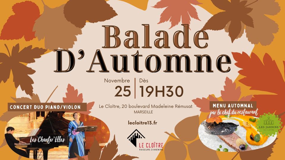 DÎNER-CONCERT : Balade d&rsquo;Automne au Cloître