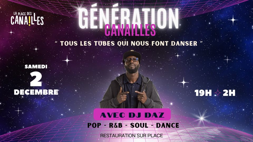 GÉNÉRATION CANAILLES – Samedi 2 décembre