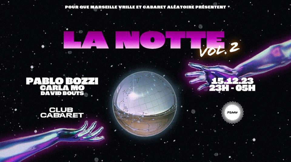 15/12 ▷ CC | PQMV, LA NOTTE VOL.2 w/ Pablo Bozzi, Carla Mo, David bouts