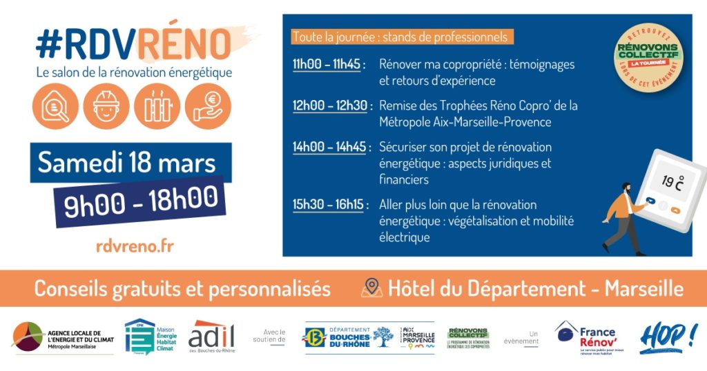 Salon de la rénovation énergétique vendredi 23 mars : Hôtel du Département Marseille