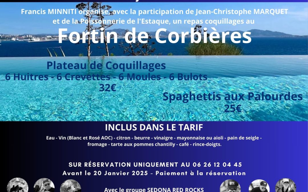 Repas Coquillages au Fortin de Corbières
