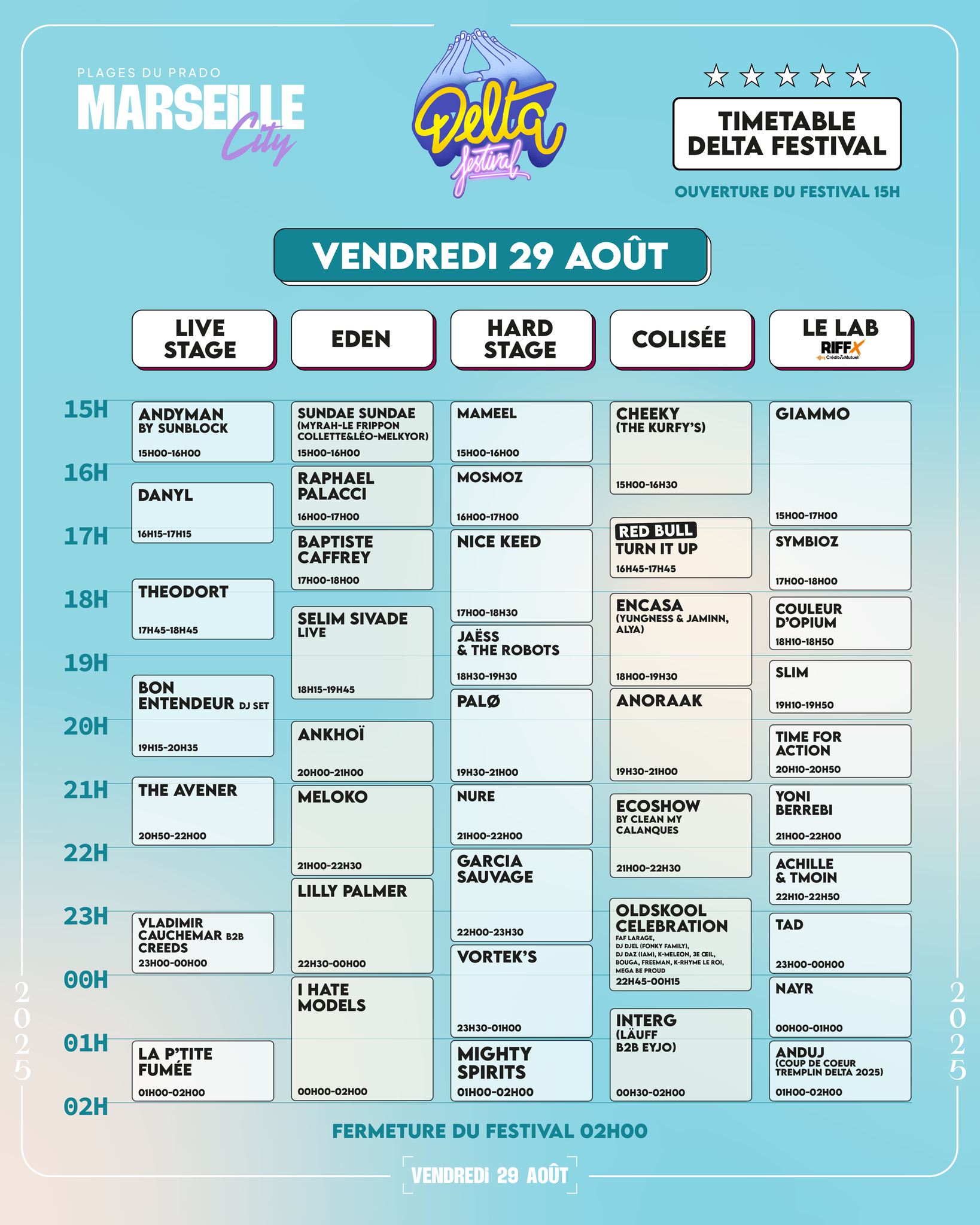 Delta Festival Lineup and Event Updates Delta Festival 2025 - Vendredi 29 août - Tarpin bien