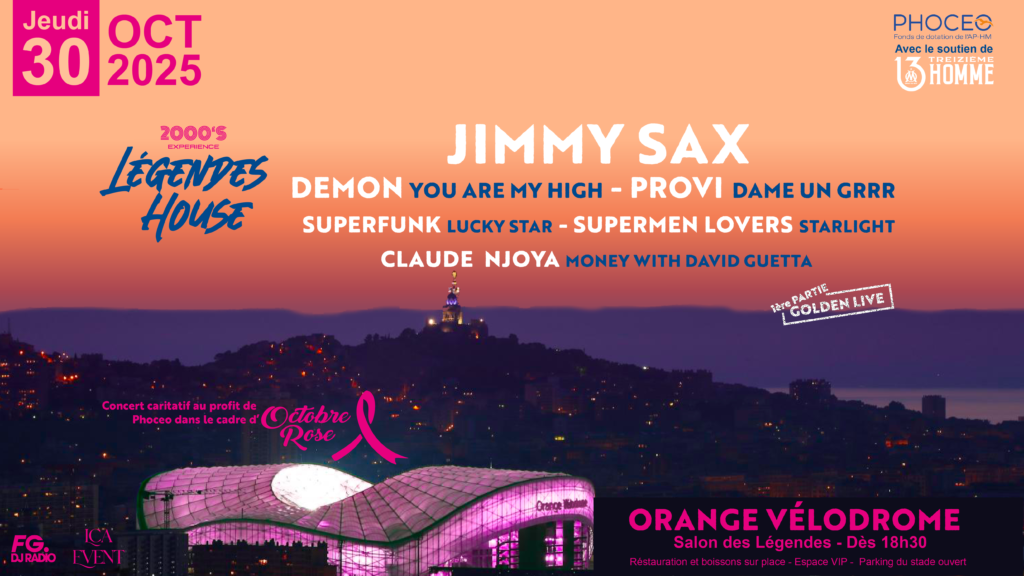 Légendes House au Vélodrome : un concert au profit d’Octobre Rose le 30 Octobre !