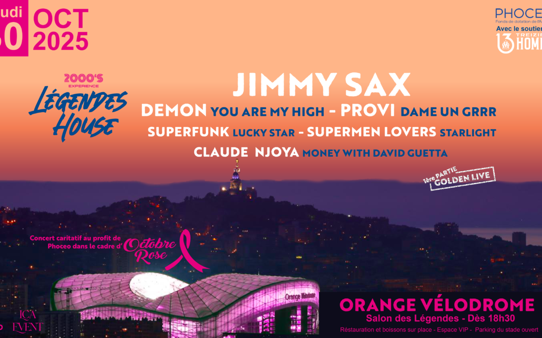 Légendes House au Vélodrome : un concert au profit d’Octobre Rose le 30 Octobre !