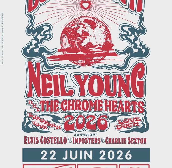NEIL YOUNG & THE CHROME HEARTS + ELVIS COSTELLO & THE IMPOSTERS WITH CHARLIE SEXTON au festival de Nîmes