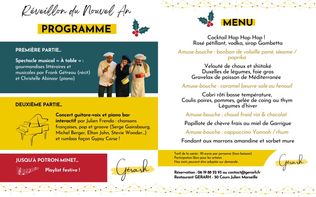 Réveillon du nouvel an au Restaurant GERARH !