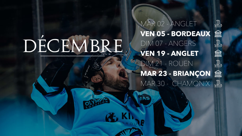 Hockey sur glace : sprint de décembre pour les Spartiates plus le 1/4 de finale de coupe de france mardi 16 décembre