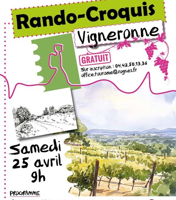 Une rando croquis dans les vignes de Rognes
