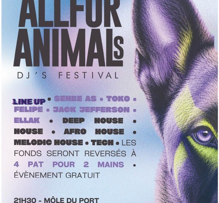 DJ set  » All for Animals » sur le port de Sausset les Pins