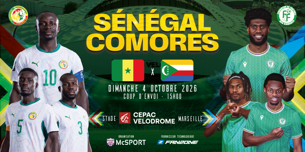 Foot : Sénégal – Comores au Vélodrome !